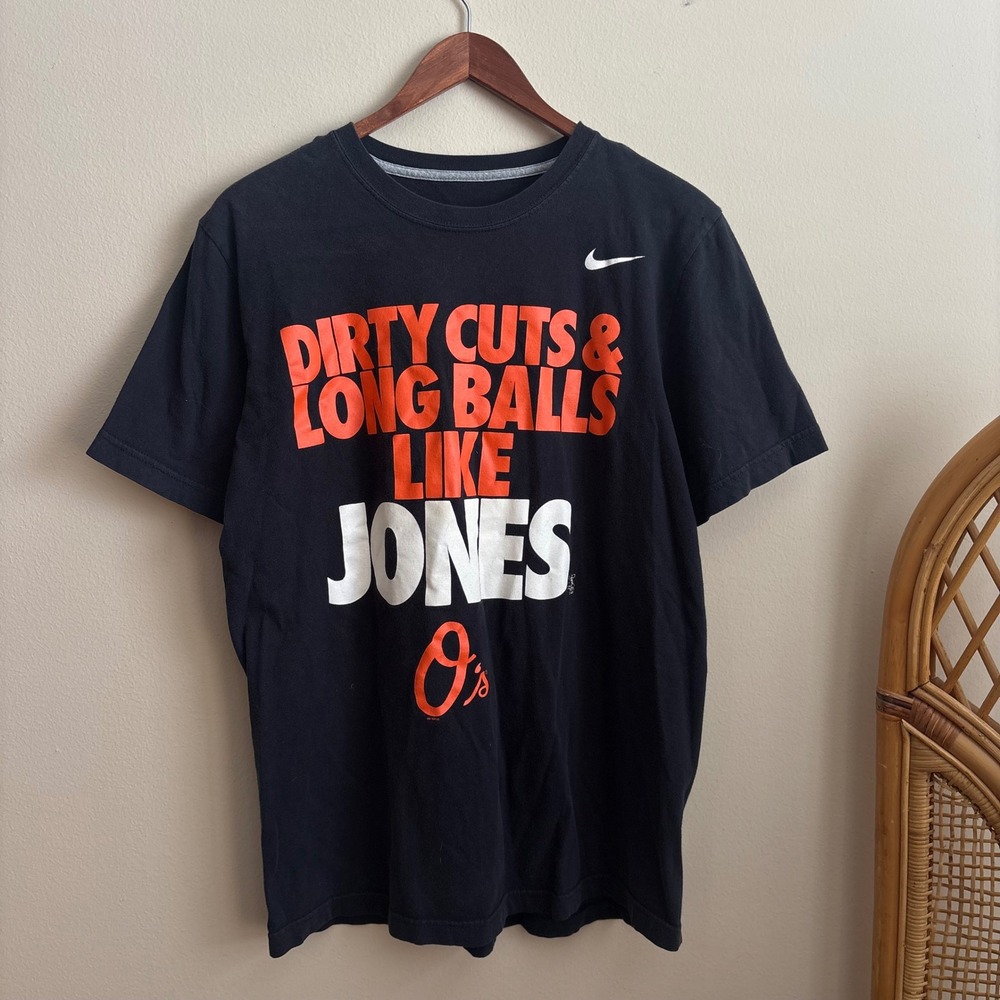 Nike Regular Fit Mens Baltimore Orioles Dirty Cuts Long Balls Adam Jones T Shirt
